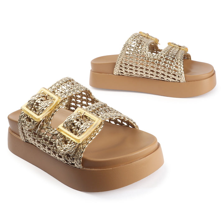 Platform Sandals with Buckle Detail