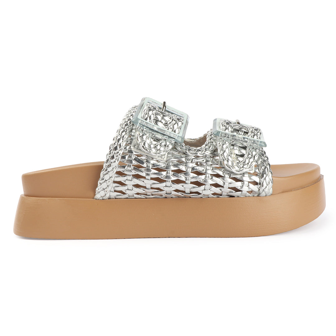Platform Sandals with Buckle Detail