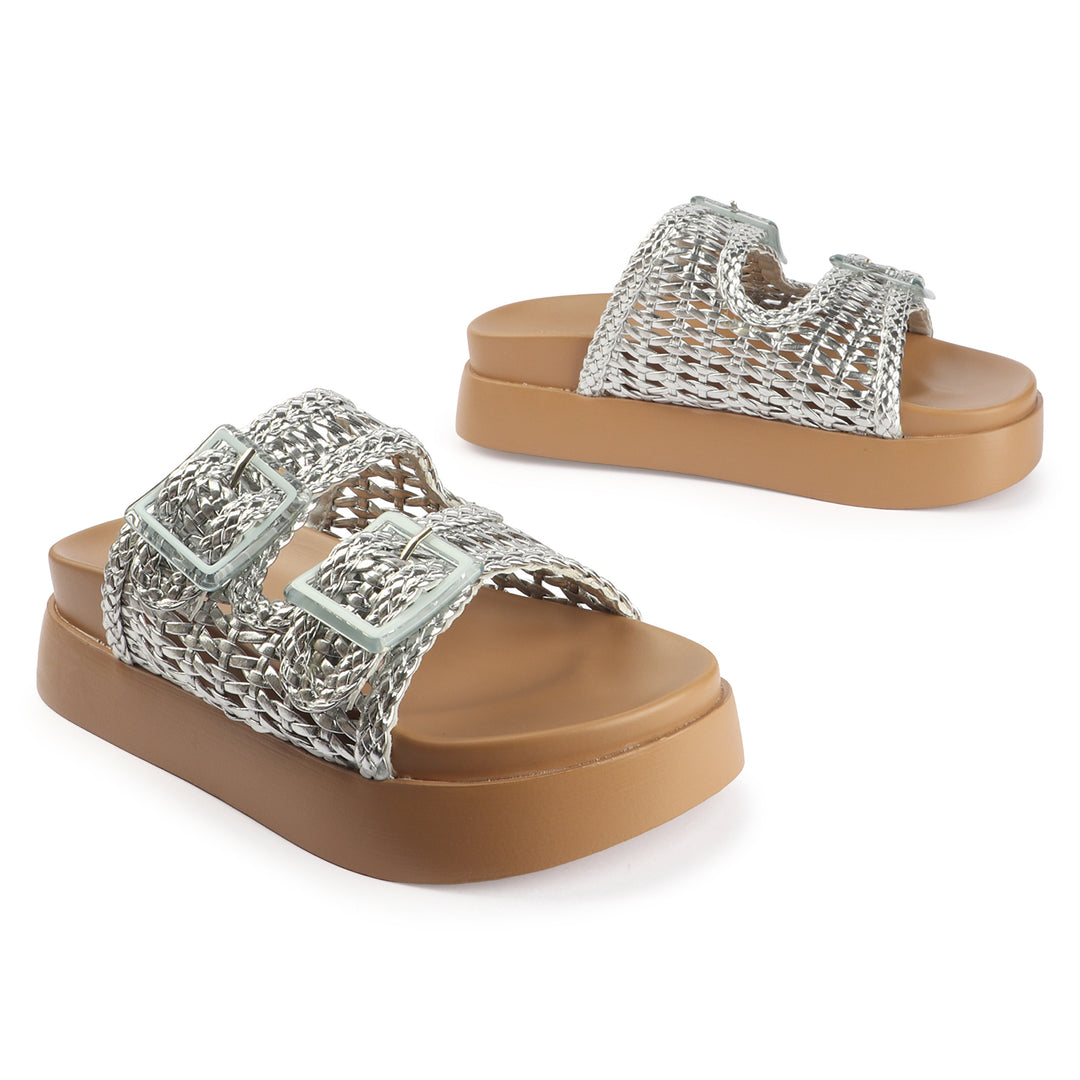 Platform Sandals with Buckle Detail