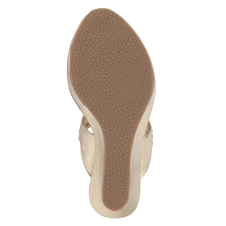 Metallic Gold Toe-Ring Wedges