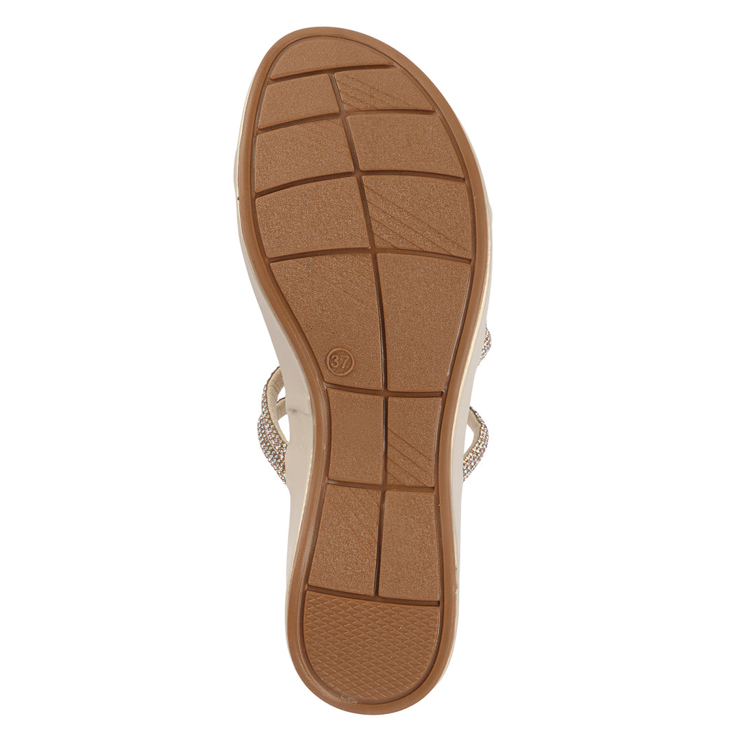 Elegant Comfort-Crystal Strap Wedges