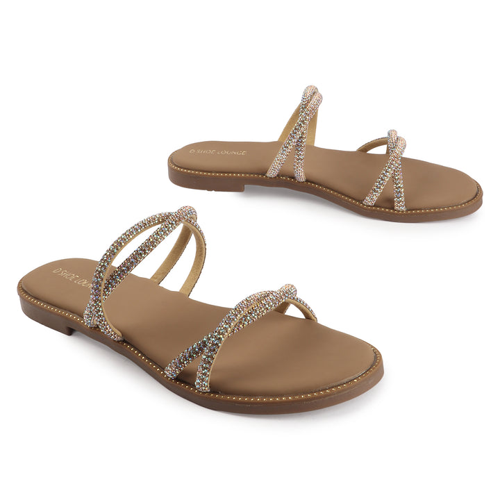 Embellished Flat Slippers