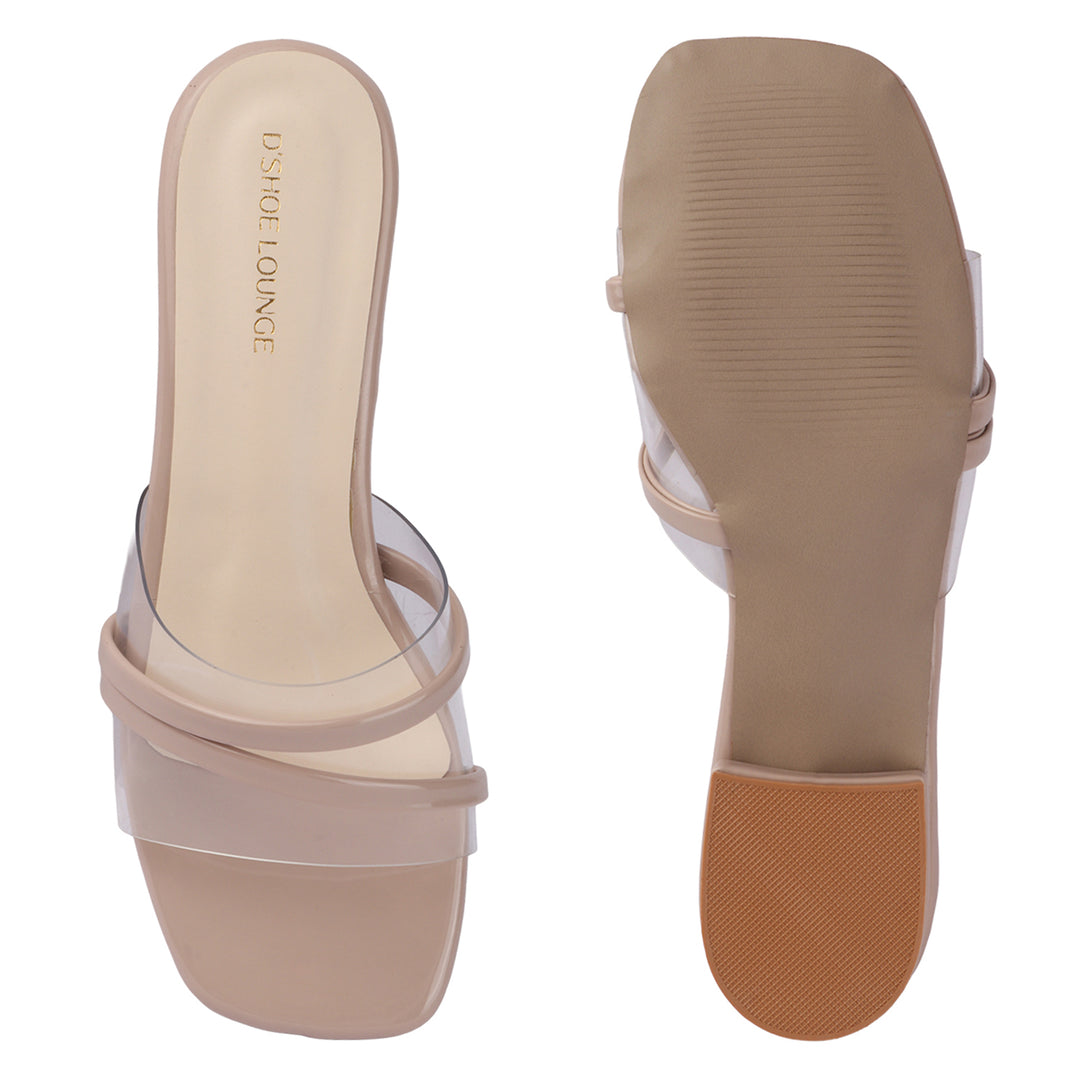 Minimal Transparent Strap Heels