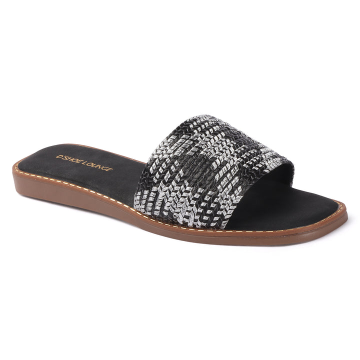 Textured Strap Casual Sliders