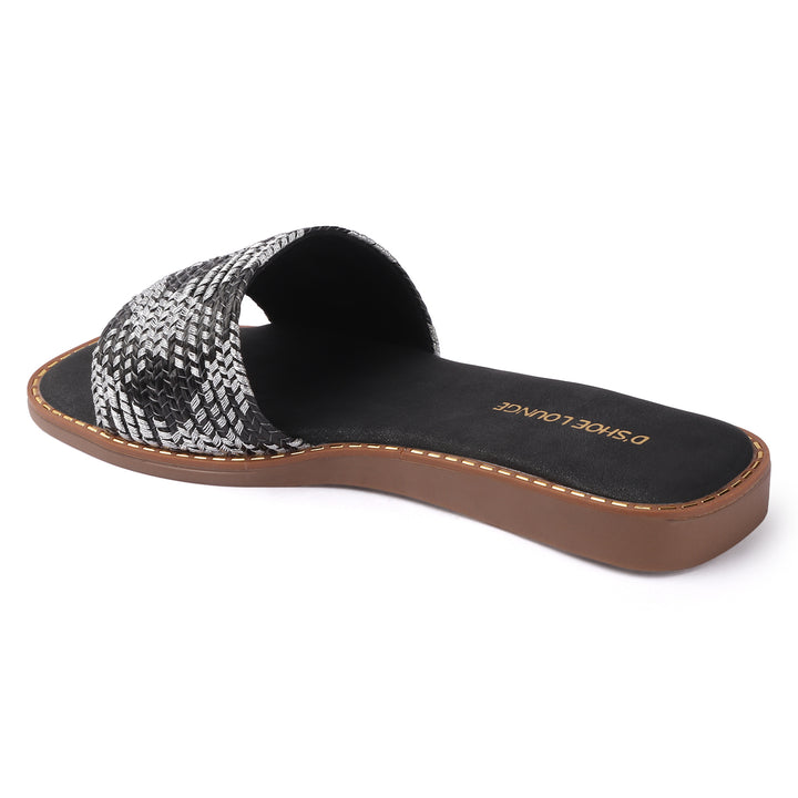 Textured Strap Casual Sliders