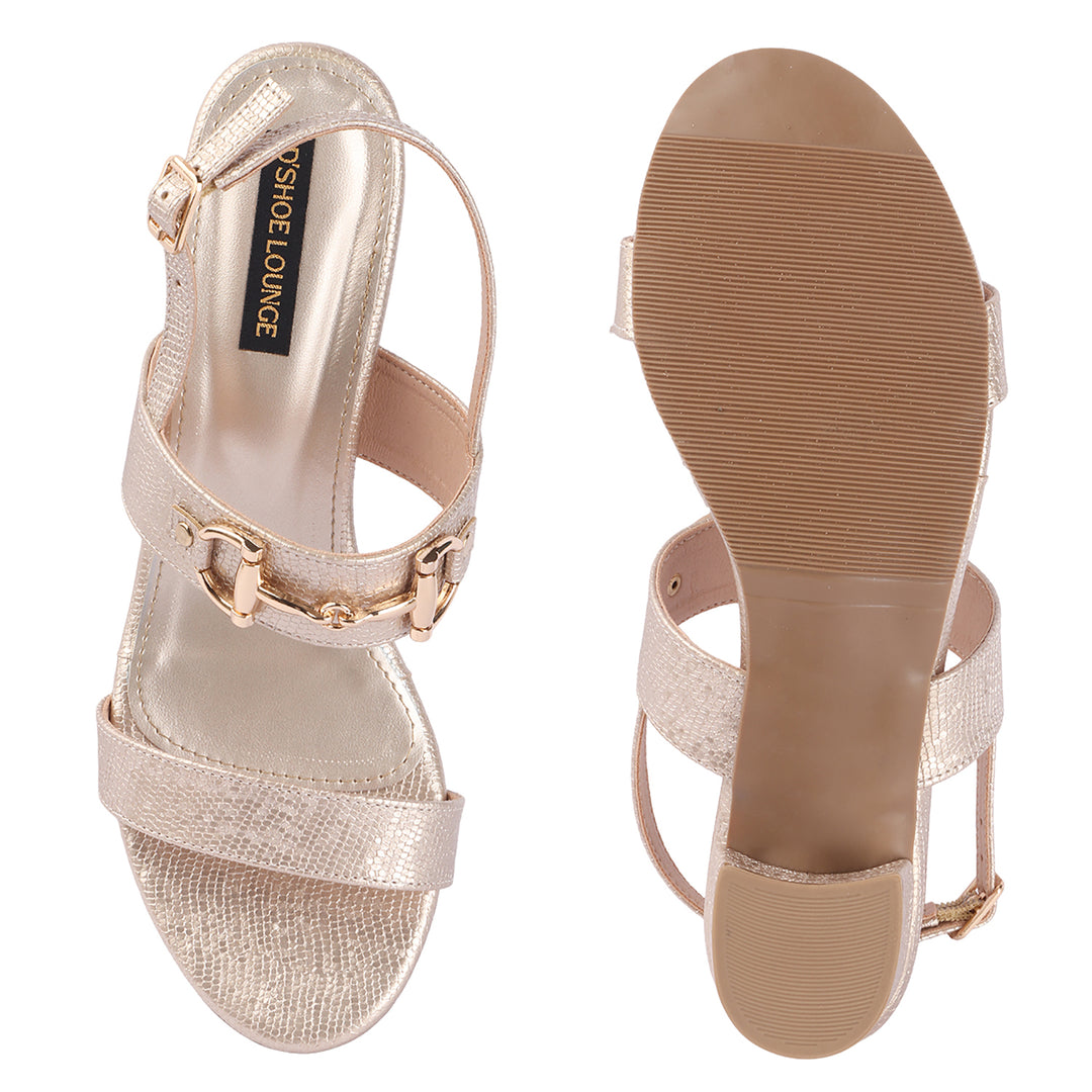 Textured Slingback Block Heels