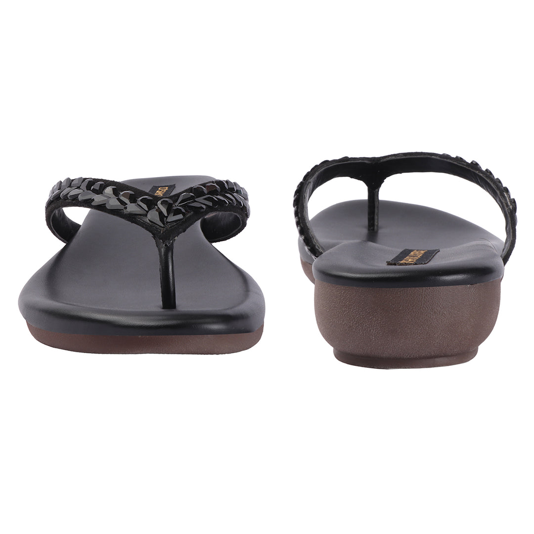 Women Embellished T-Strap Flats