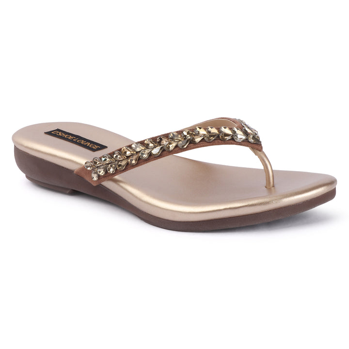 Women Embellished T-Strap Flats