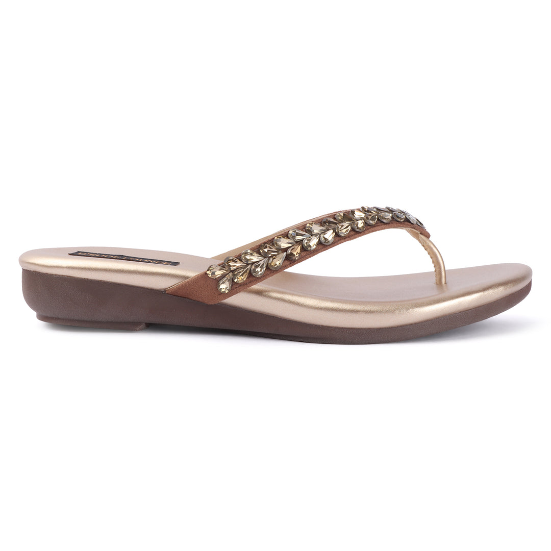 Women Embellished T-Strap Flats