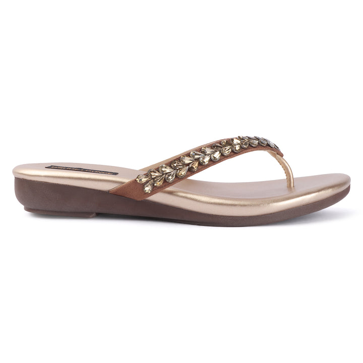 Women Embellished T-Strap Flats