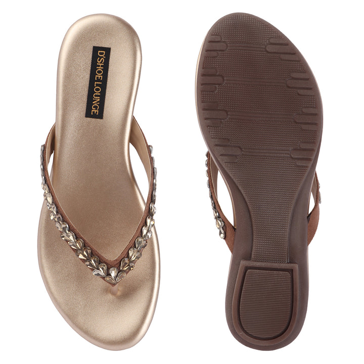Women Embellished T-Strap Flats