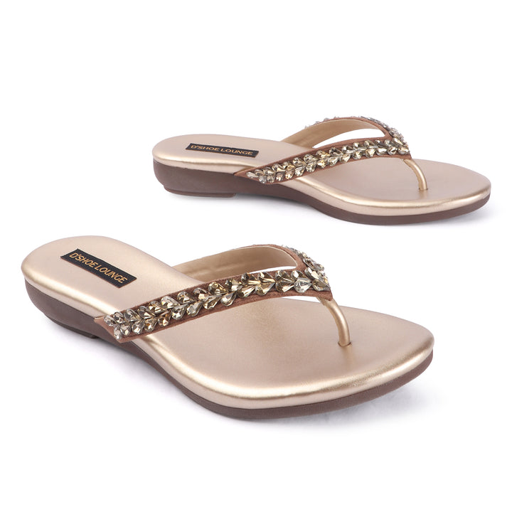 Women Embellished T-Strap Flats
