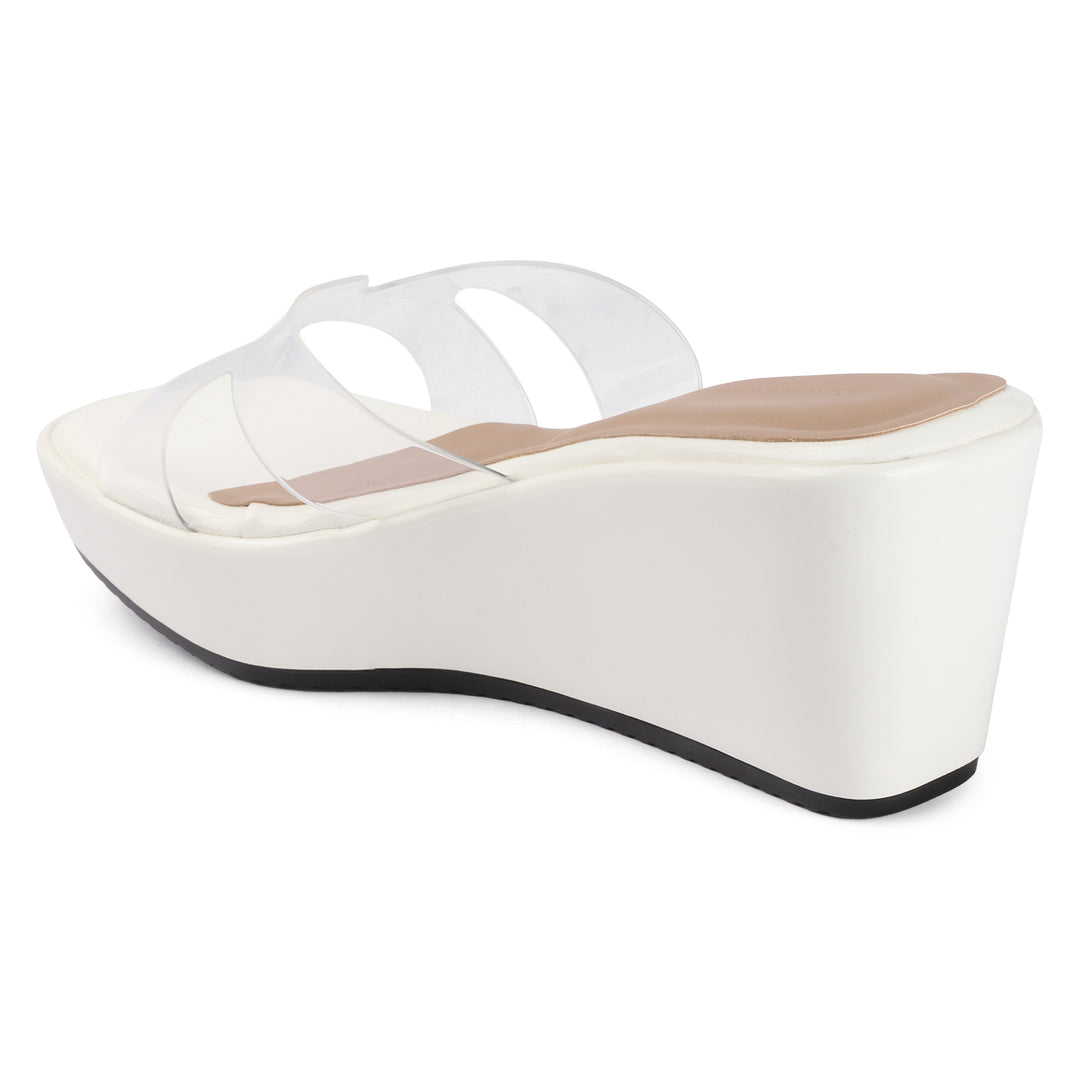Transparent Strap Platform Wedges