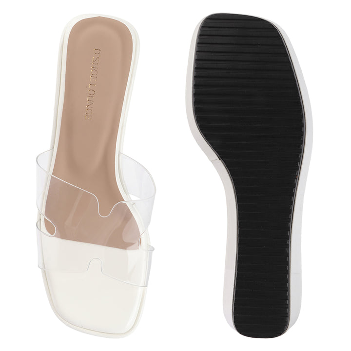 Transparent Strap Platform Wedges