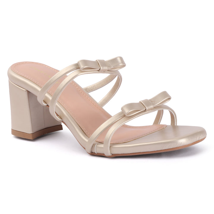 Bow Detail Multi-Strap Block Heels