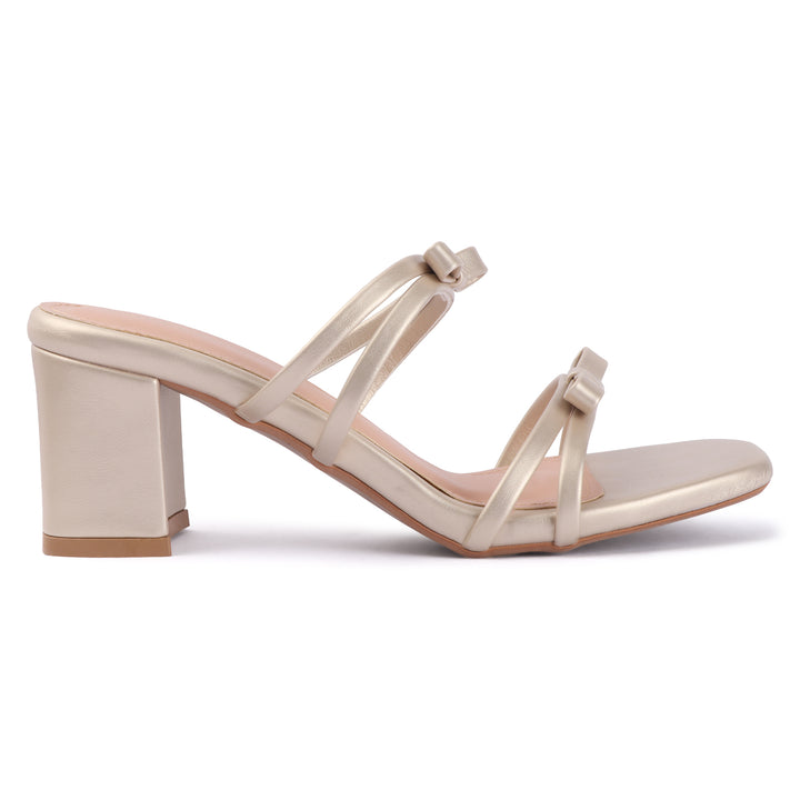 Bow Detail Multi-Strap Block Heels