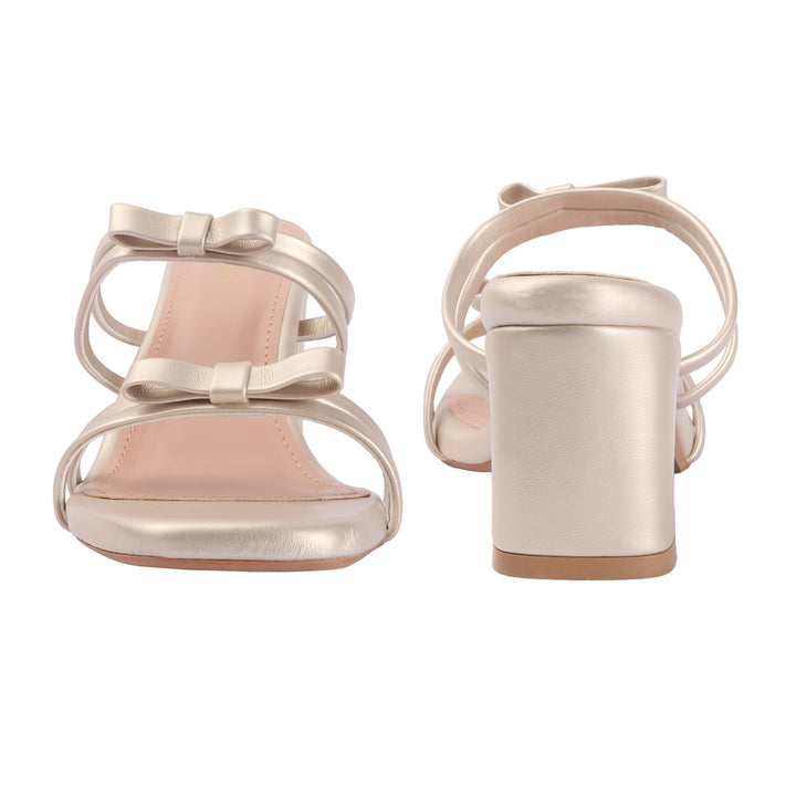 Bow Detail Multi-Strap Block Heels