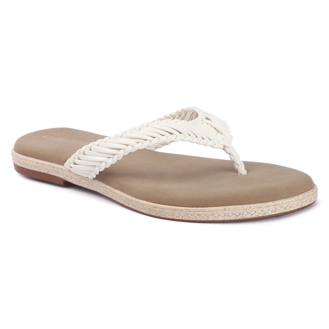 Open Toe Braided Strap Flats