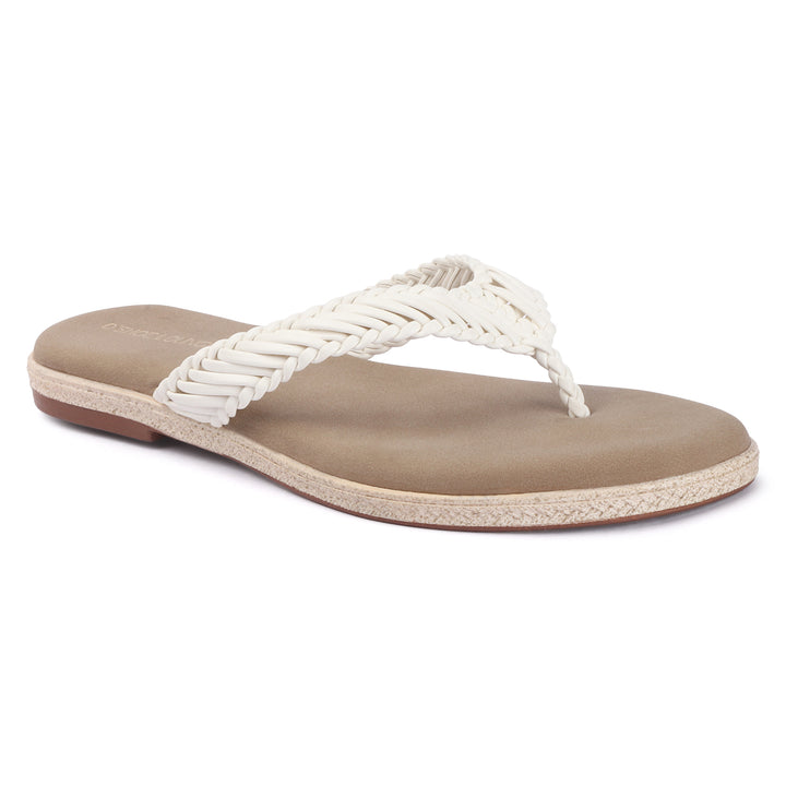 Open Toe Braided Strap Flats