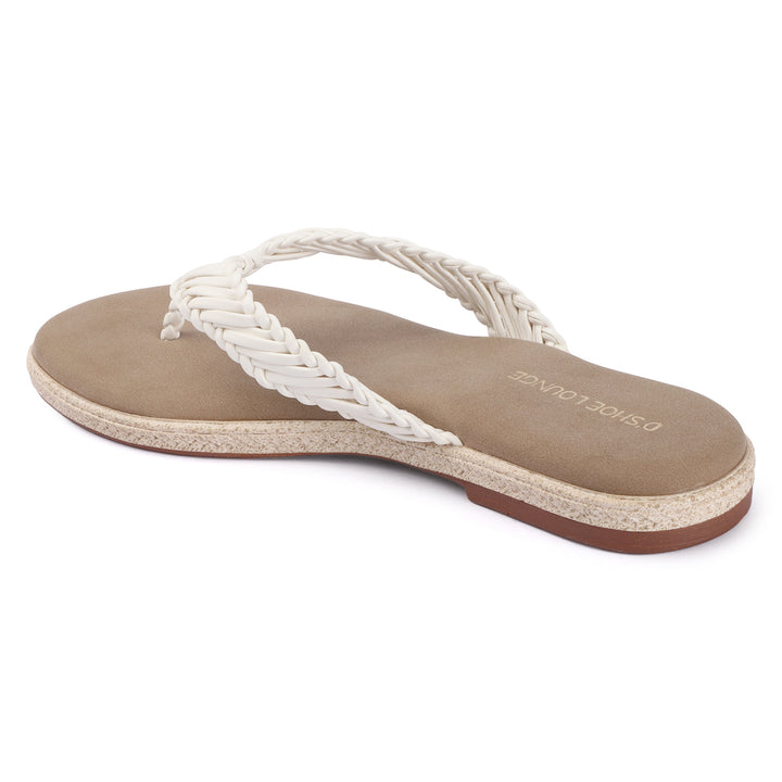 Open Toe Braided Strap Flats