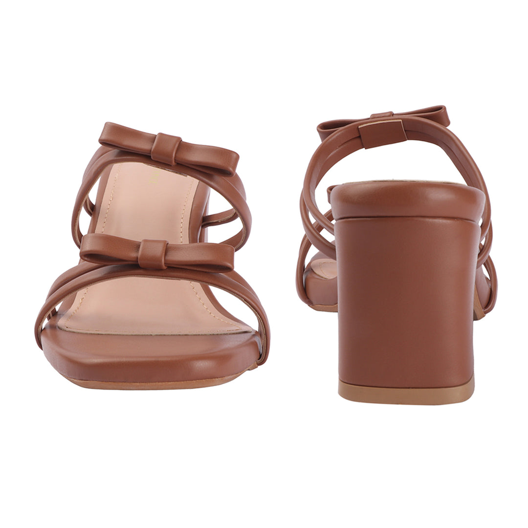 Bow Detail Multi-Strap Block Heels
