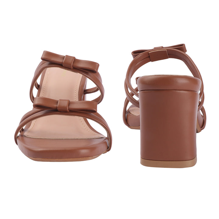 Bow Detail Multi-Strap Block Heels