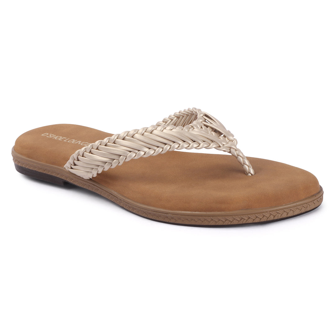 Open Toe Braided Strap Flats