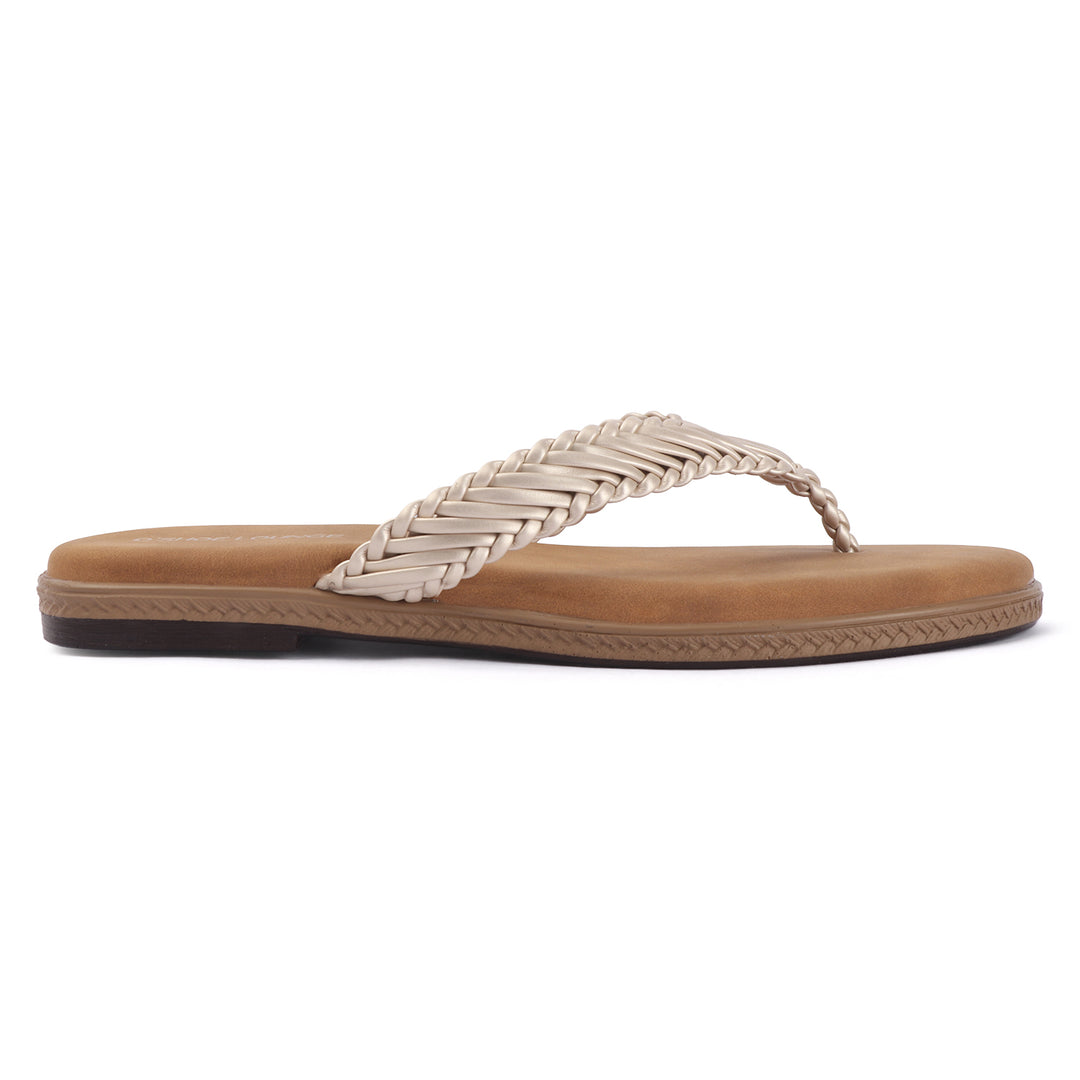 Open Toe Braided Strap Flats