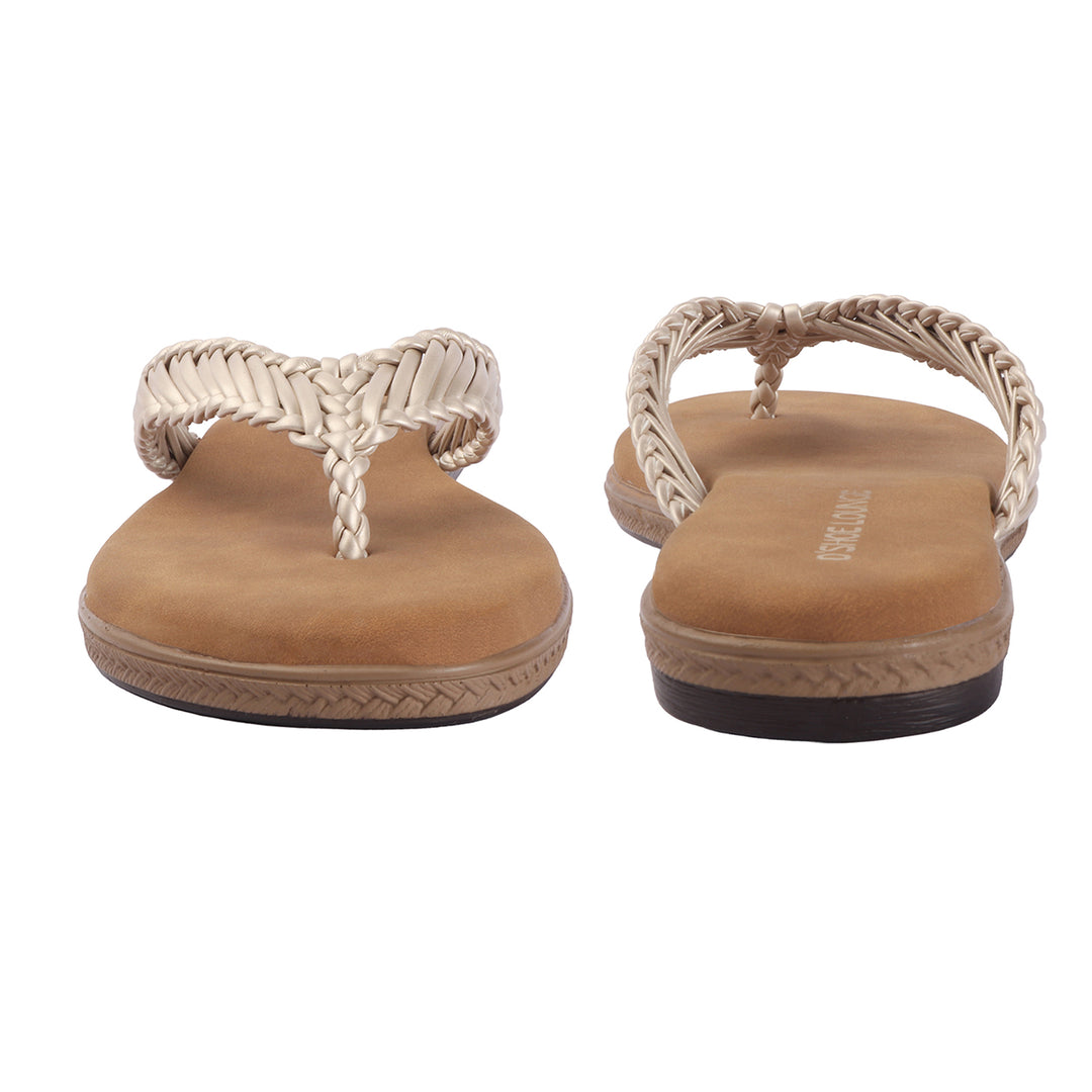 Open Toe Braided Strap Flats
