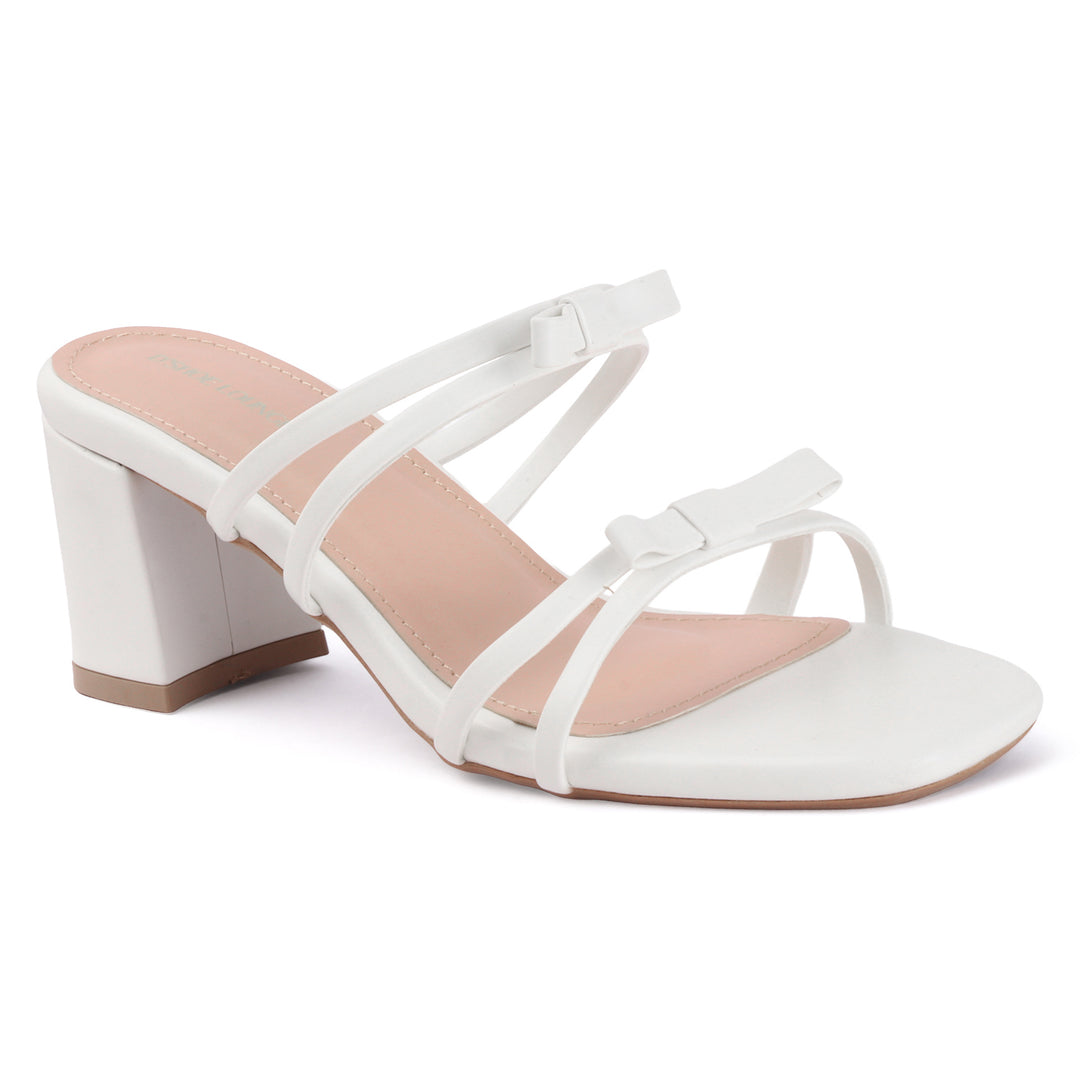 Bow Detail Multi-Strap Block Heels