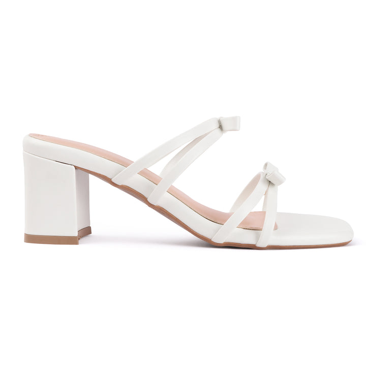 Bow Detail Multi-Strap Block Heels