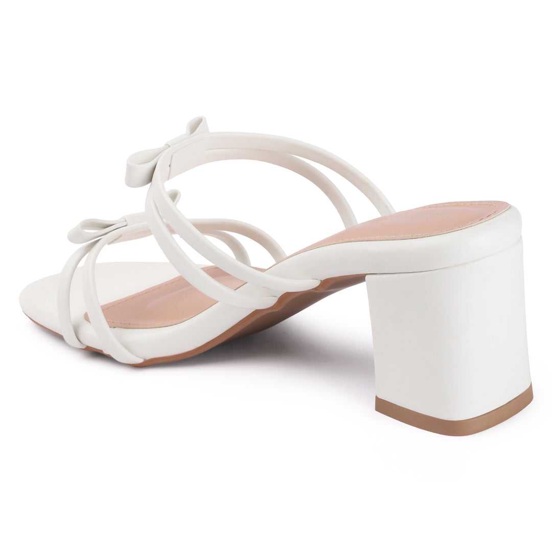 Bow Detail Multi-Strap Block Heels
