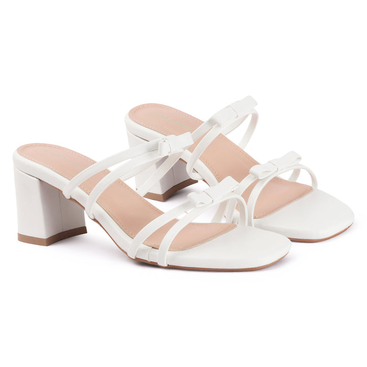 Bow Detail Multi-Strap Block Heels
