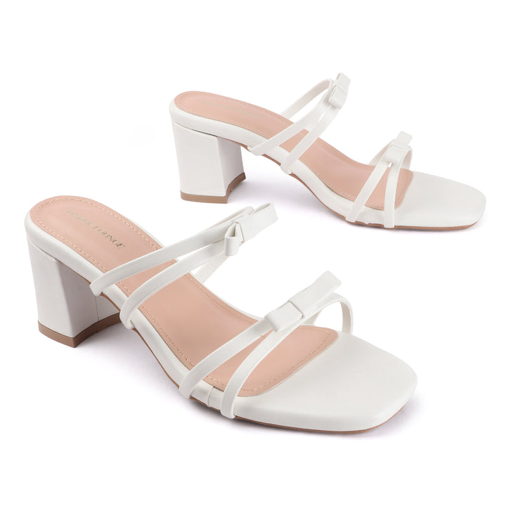 Bow Detail Multi-Strap Block Heels