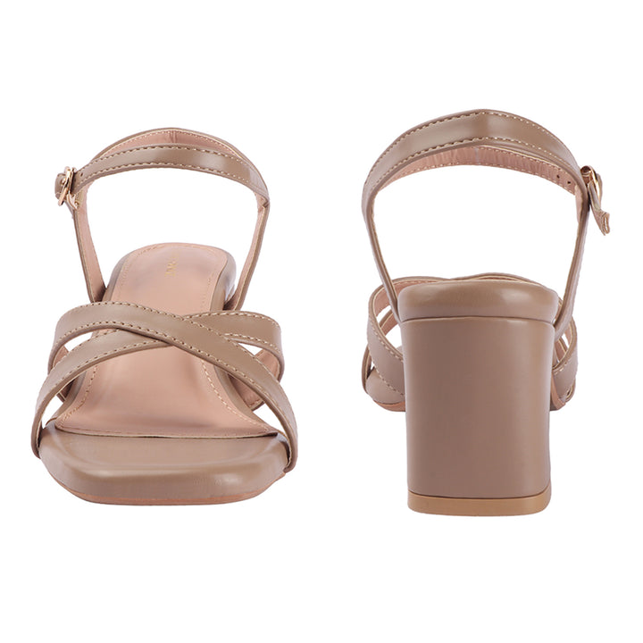 Cross Strap Block Heel Sandals
