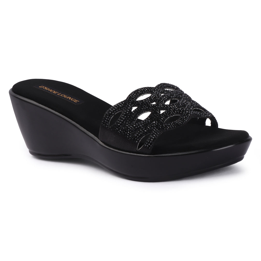 Embellished Open Toe Wedges