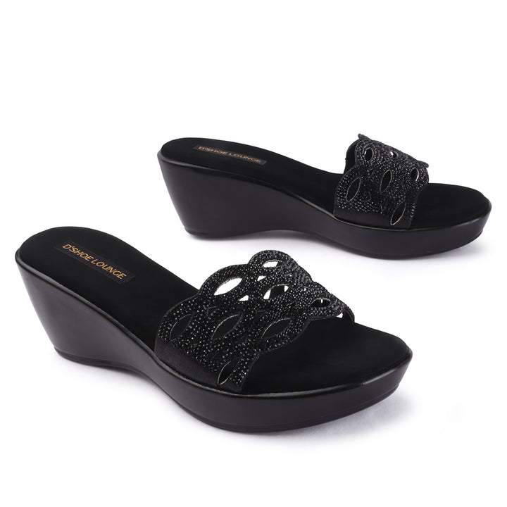 Embellished Open Toe Wedges