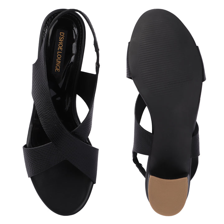 Criss-Cross Strap Block Heels