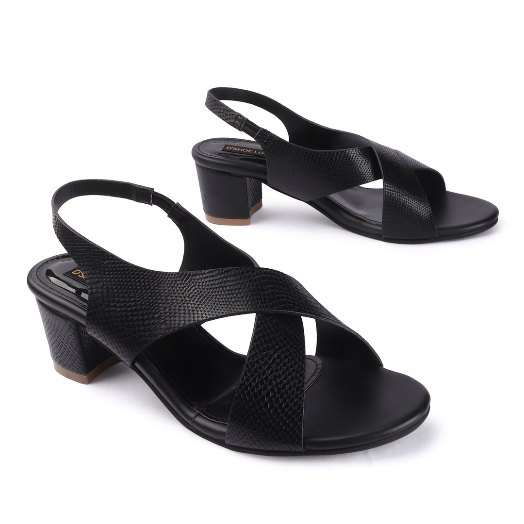 Criss-Cross Strap Block Heels