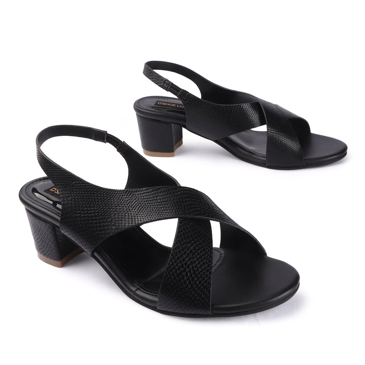 Criss-Cross Strap Block Heels