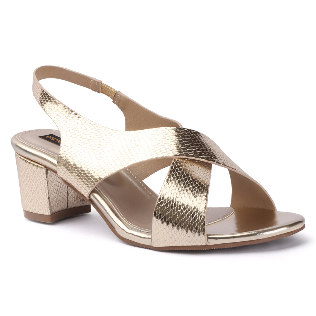 Criss-Cross Strap Block Heels