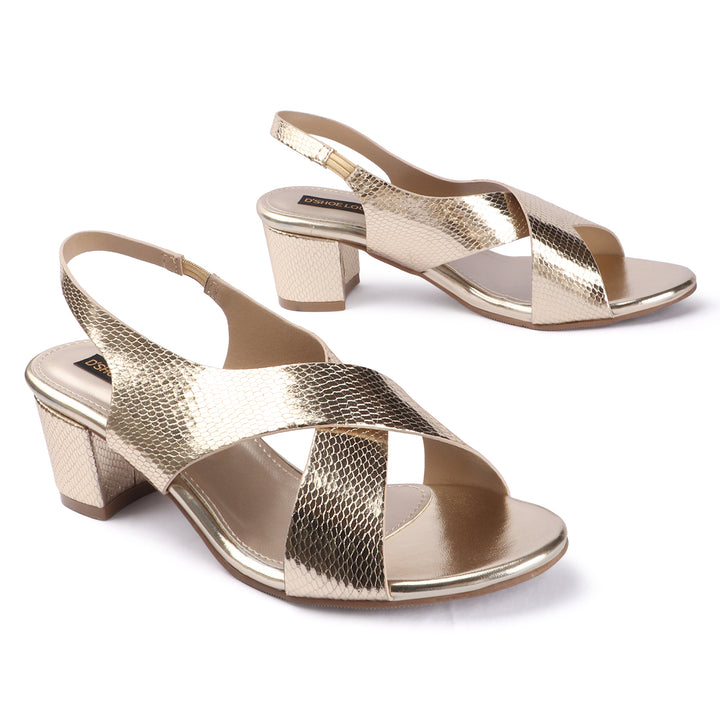 Criss-Cross Strap Block Heels