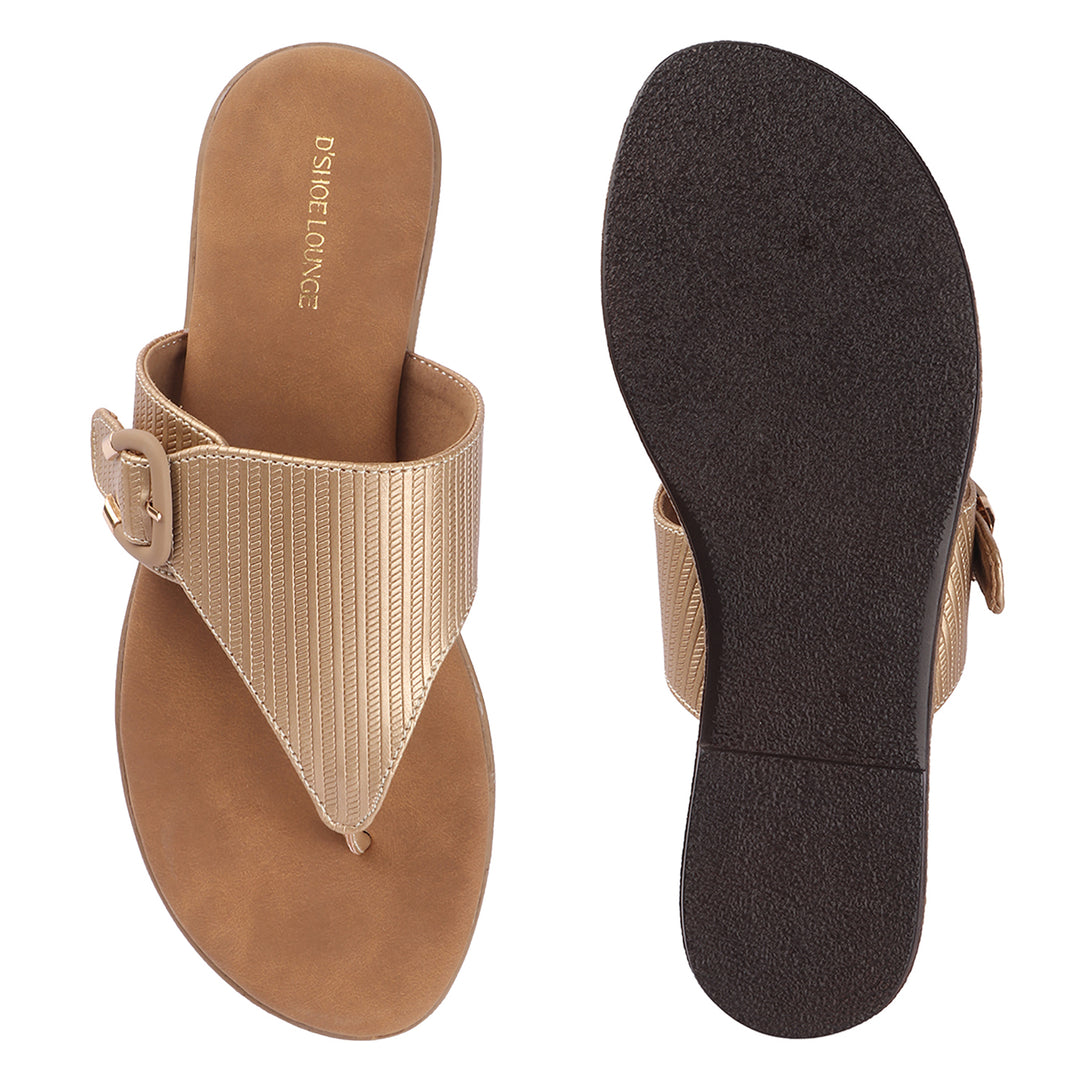 Champagne Gold Slingback Sandals