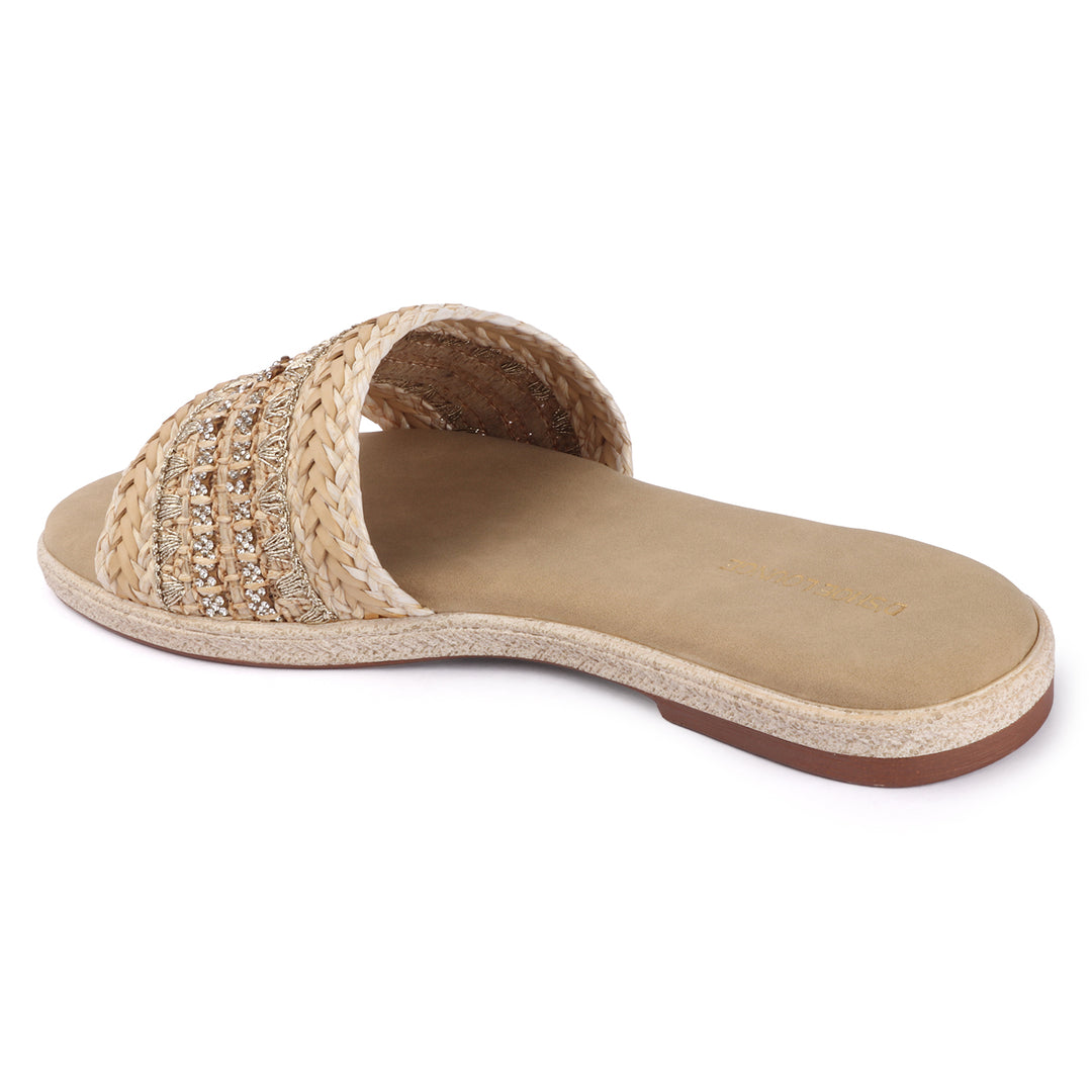 Casual Chic Embellished Slides