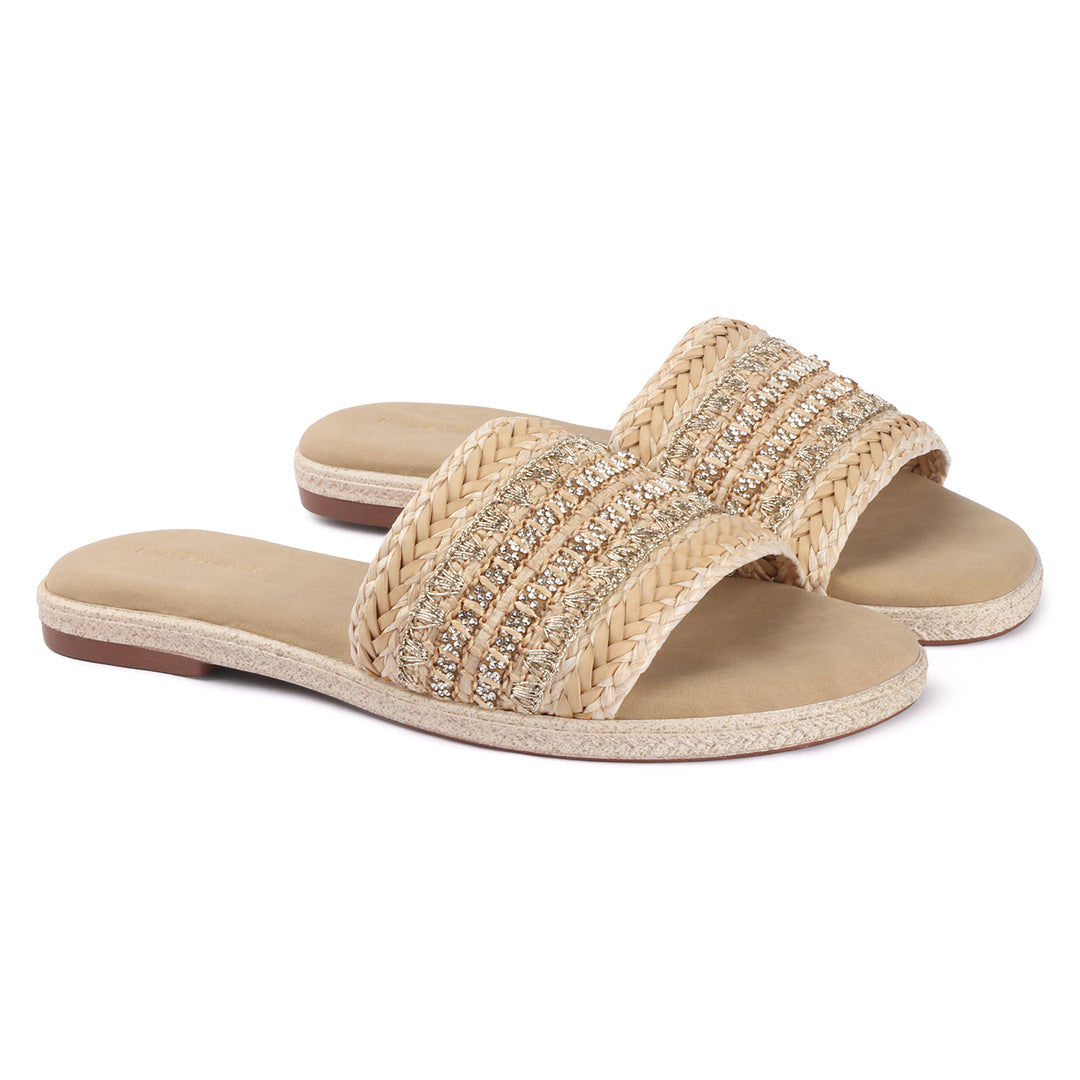 Casual Chic Embellished Slides