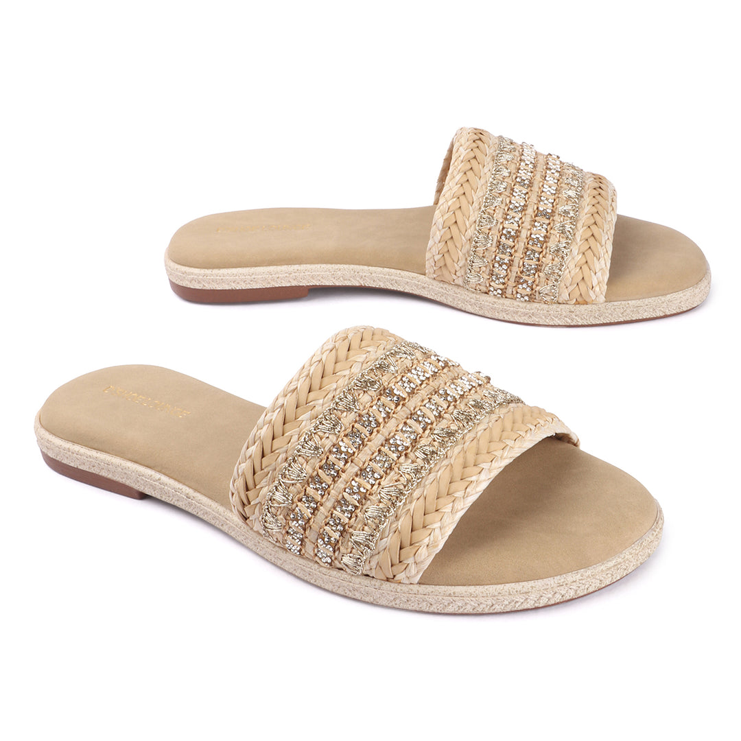 Casual Chic Embellished Slides