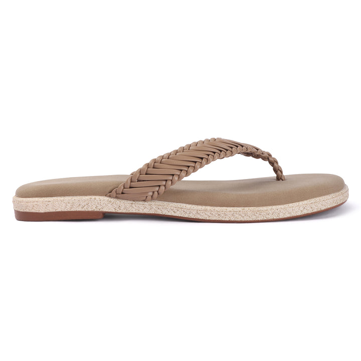 Open Toe Braided Strap Flats