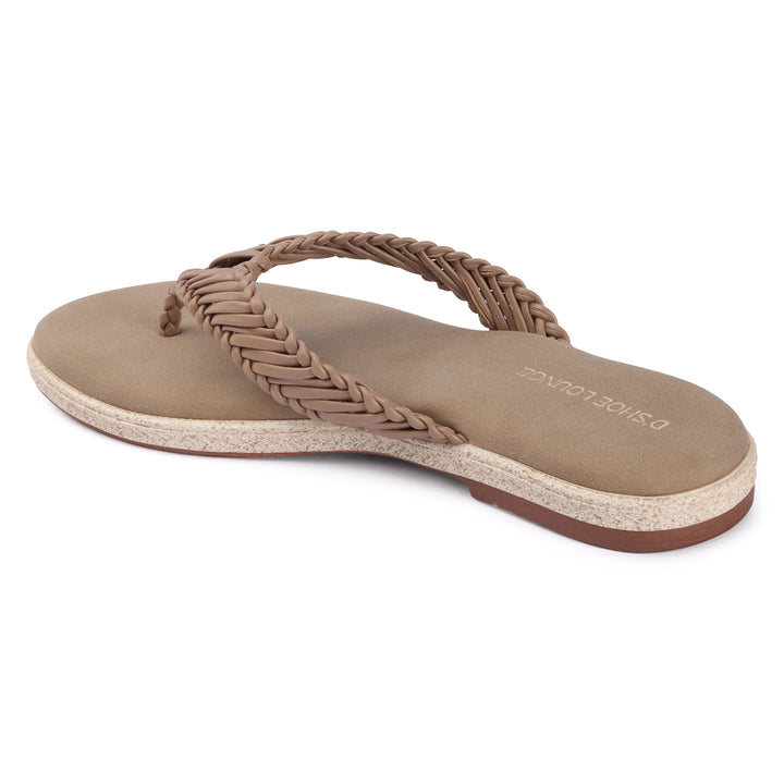 Open Toe Braided Strap Flats