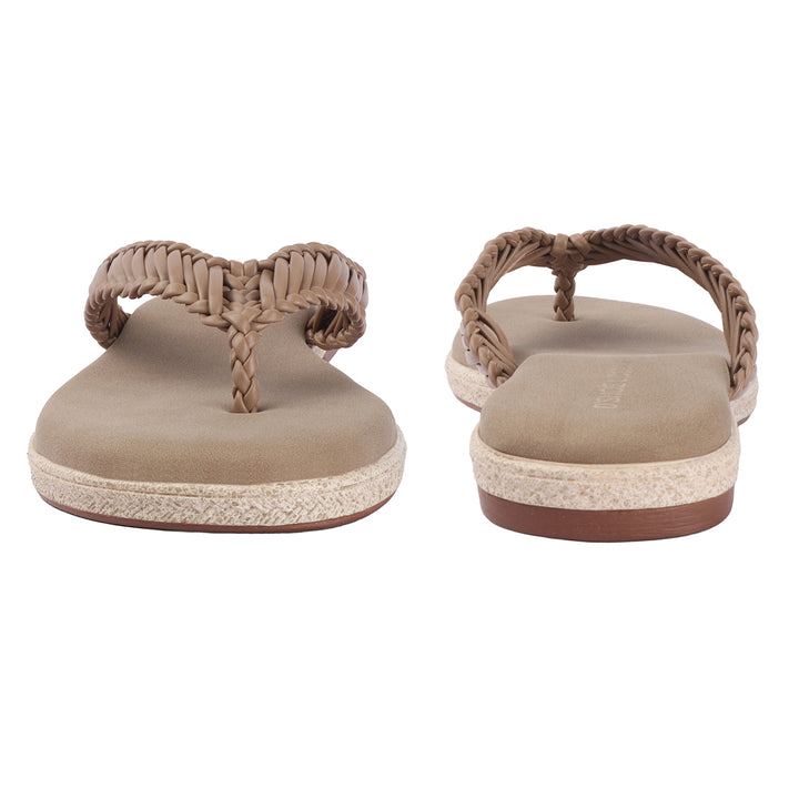 Open Toe Braided Strap Flats