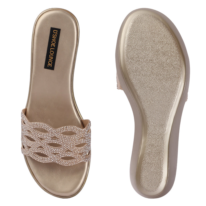 Embellished Open Toe Wedges